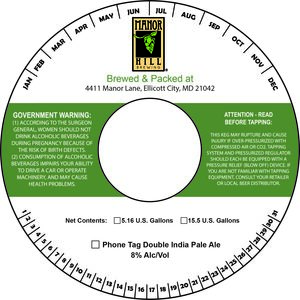 Manor Hill Brewing Phone Tag Double India Pale Ale