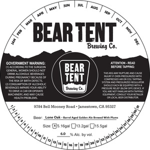 Bear Tent Brewing Co. Lone Oak - Barrel Aged Golden Ale Brewed With Plums