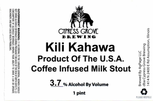 Cypress Grove Brewing Kili Kahawa Product Of The U.s.a. Coffee Infused Milk Stout