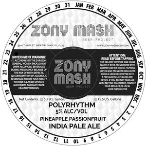 Zony Mash Beer Project Polyrhythm February 2020