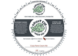 Bright Eye Beer Co Crazy Pants Cream Ale