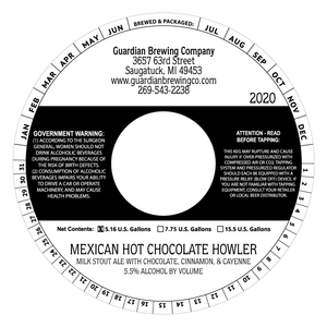 Mexican Hot Chocolate Howler Milk Stout Ale With Chocolate, Cinnamon, And Cayenne