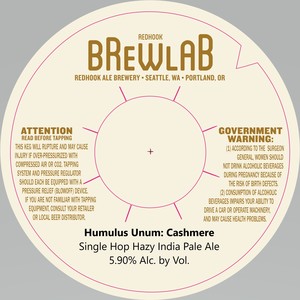 Redhook Ale Brewery Humulus Unum: Cashmere