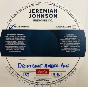 Jeremiah Johnson Brewing Co. Driftboat Amber