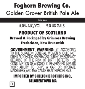 Foghorn Brewing Co. Golden Grover British Pale Ale