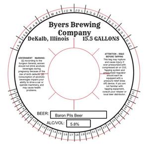 Byers Brewing Company Baron Pils February 2020