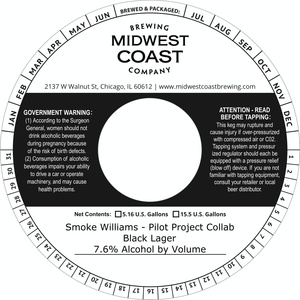 Midwest Coast Brewing Company Smoke Williams - Pilot Project Collab Black Lager February 2020