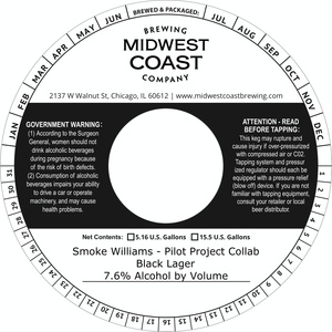 Midwest Coast Brewing Company Smoke Williams - Pilot Project Collab Black Lager