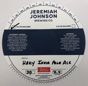 Jeremiah Johnson Brewing Co. Hazy India Pale Ale February 2020