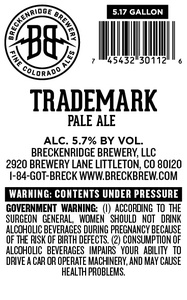 Breckenridge Brewery, LLC Trademark Pale Ale