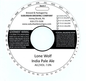 Suburban Brewing Company Lone Wolf India Pale Ale