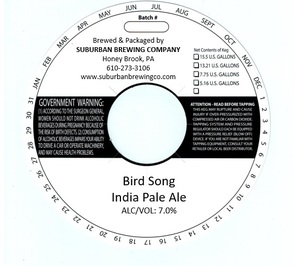 Suburban Brewing Company Bird Song India Pale Ale
