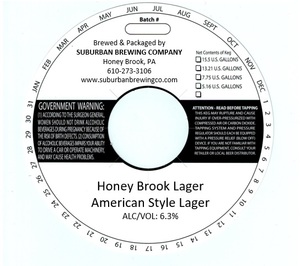 Suburban Brewing Company Honey Brook American Style Lager