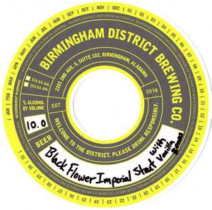 Birmingham District Brewing Co. Black Flower Imperial Stout February 2020
