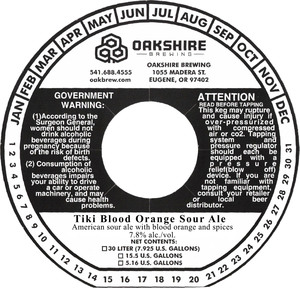 Oakshire Brewing Tiki Blood Orange Sour Ale