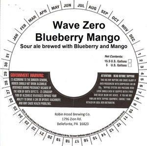 Robin Hood Brewing Co Wave Zero Blueberry Mango