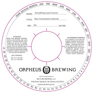 Orpheus Brewing Everything Lasts Forever
