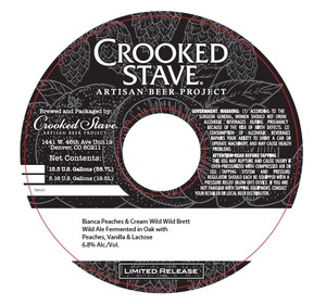 Crooked Stave Artisan Beer Project Bianca Peaches & Cream Wild Wild Brett