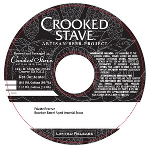 Crooked Stave Artisan Beer Project Private Reserve Bourbon Barrel-aged Stout