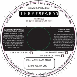 Three Beards Brewing LLC Still Movin' Base Stout February 2020