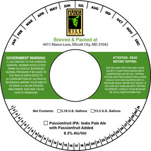 Manor Hill Brewing Passionfruit IPA: India Pale Ale With Passionfruit Added