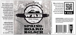 Western Red Brewing Wrb Springboard Kolsch
