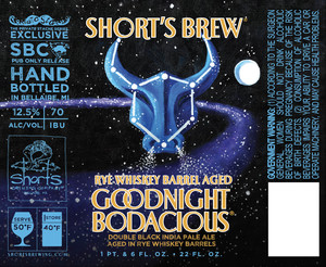 Short's Brew Rye Whiskey Barrel Aged Goodnight Bodacious March 2020