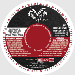 Flying Dog Brewery Depraved Willet Bourbon Barrel Aged Chocolate Stout