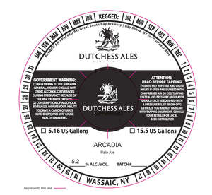 Dutchess Ales Arcadia Pale Ale February 2020