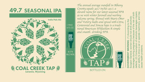 Coal Creek Tap 49.7, Seasonal IPA March 2020