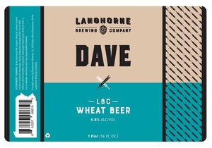 Langhorne Brewing Company Dave Lbc Wheat March 2020