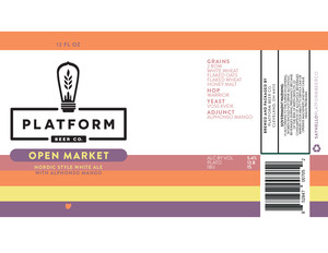 Platform Beer Co. Open Market Nordic Style White Ale With Alphonso Mango