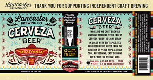 Lancaster Brewing Co. Cerveza "beer" February 2020