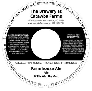 The Brewery At Catawba Farms Farmhouse Ale March 2020
