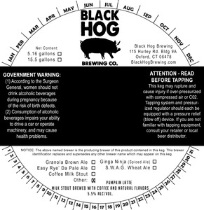 Black Hog Pumpkin Latte March 2020