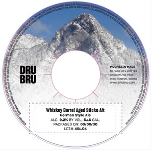 Whiskey Barrel Aged Sticke Alt German Style Ale March 2020