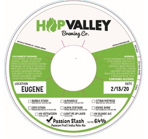Hop Valley Brewing Co. Passion Stash March 2020