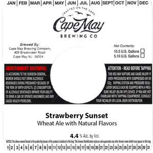 Cape May Brewing Co. Strawberry Sunset March 2020