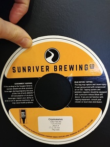 Sunriver Brewing Co. Cryosaurus India Pale Ale March 2020