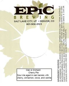 Epic Brewing Oak And Orchard Cherry Pie