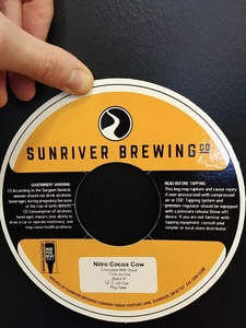 Sunriver Brewing Co. Nitro Cocoa Cow Chocolate Milk Stout March 2020