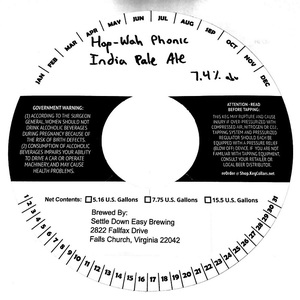 Settle Down Easy Brewing Hop-wah Phonic India Pale Ale March 2020