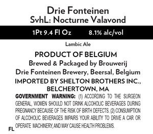 Drie Fonteinen Svhl: Nocturne Valavond