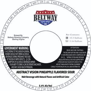 Beltway Brewing Company Abstract Vision Pineapple Flavored Sour March 2020