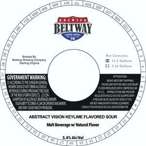Beltway Brewing Company Abstract Vision Keylime Flavored Sour March 2020