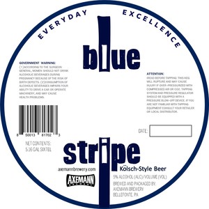 Blue Stripe Kolsch-style Beer