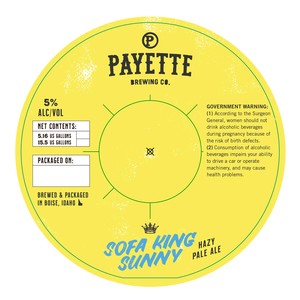 Sofa King Sunny Hazy Pale Ale March 2020