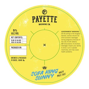 Sofa King Sunny Hazy Pale Ale 