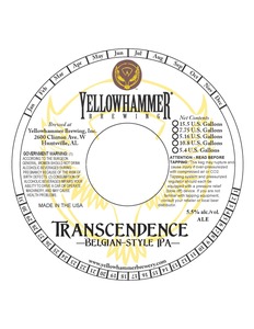 Yellowhammer Brewing, Inc. Transcendence March 2020