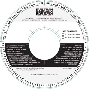 Evil Twin Brewing New York City Continental Breakfast Sour